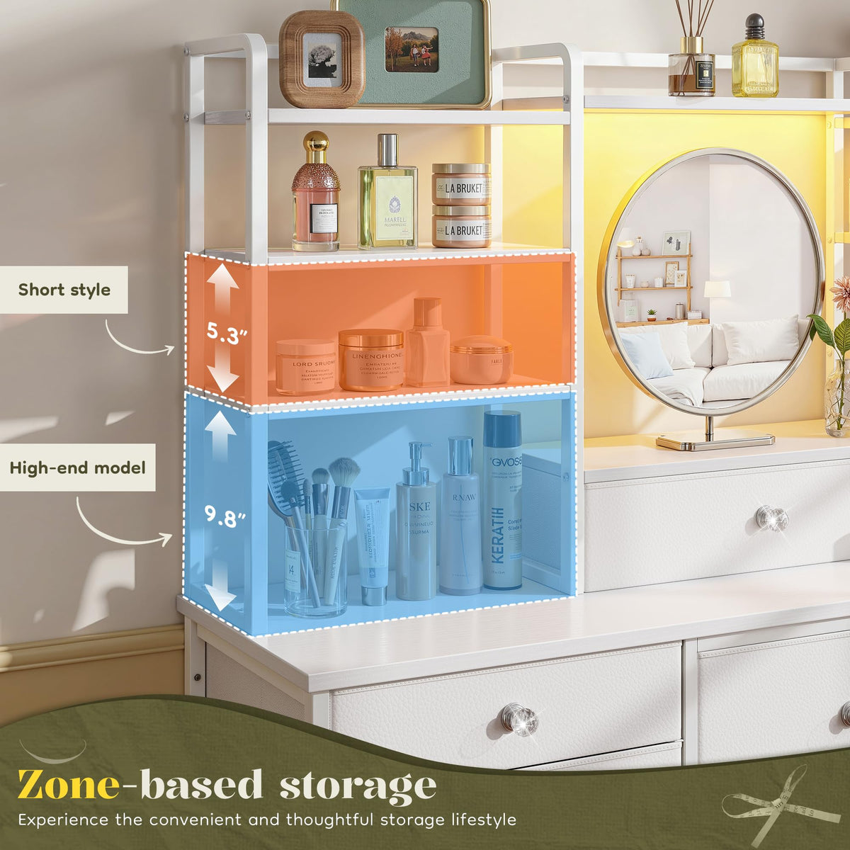 White Dresser with RGB LED Lights A930714