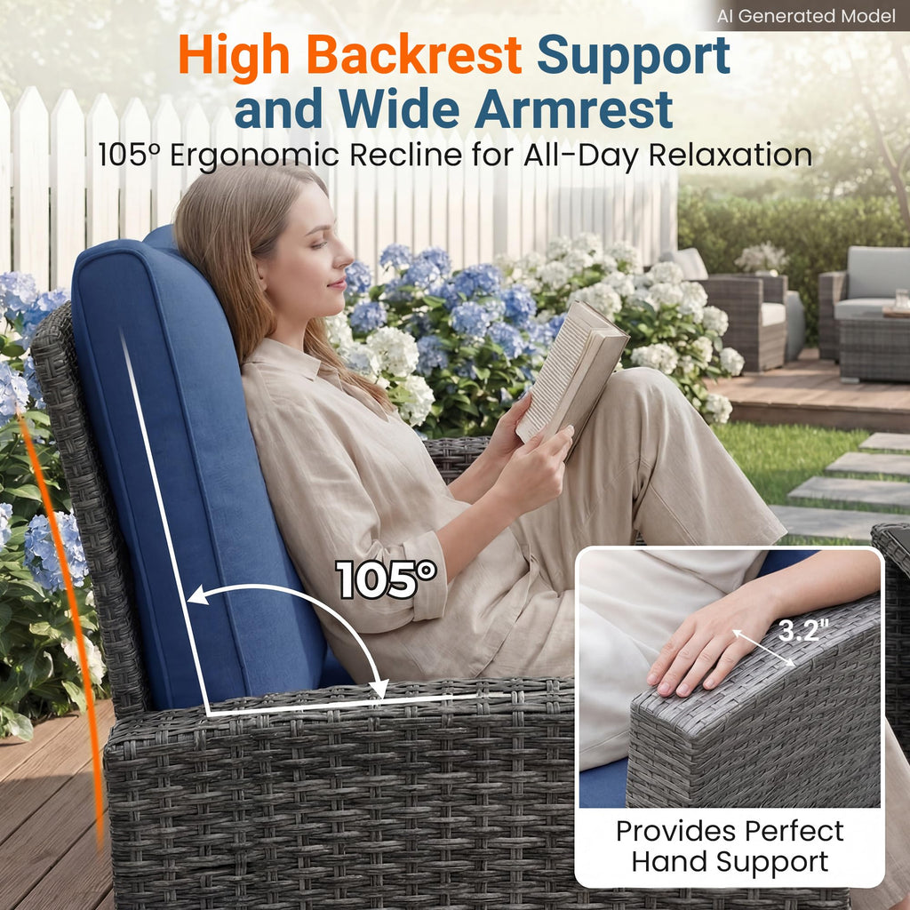 4 Piece Outdoor Wicker Patio Furniture Set O394