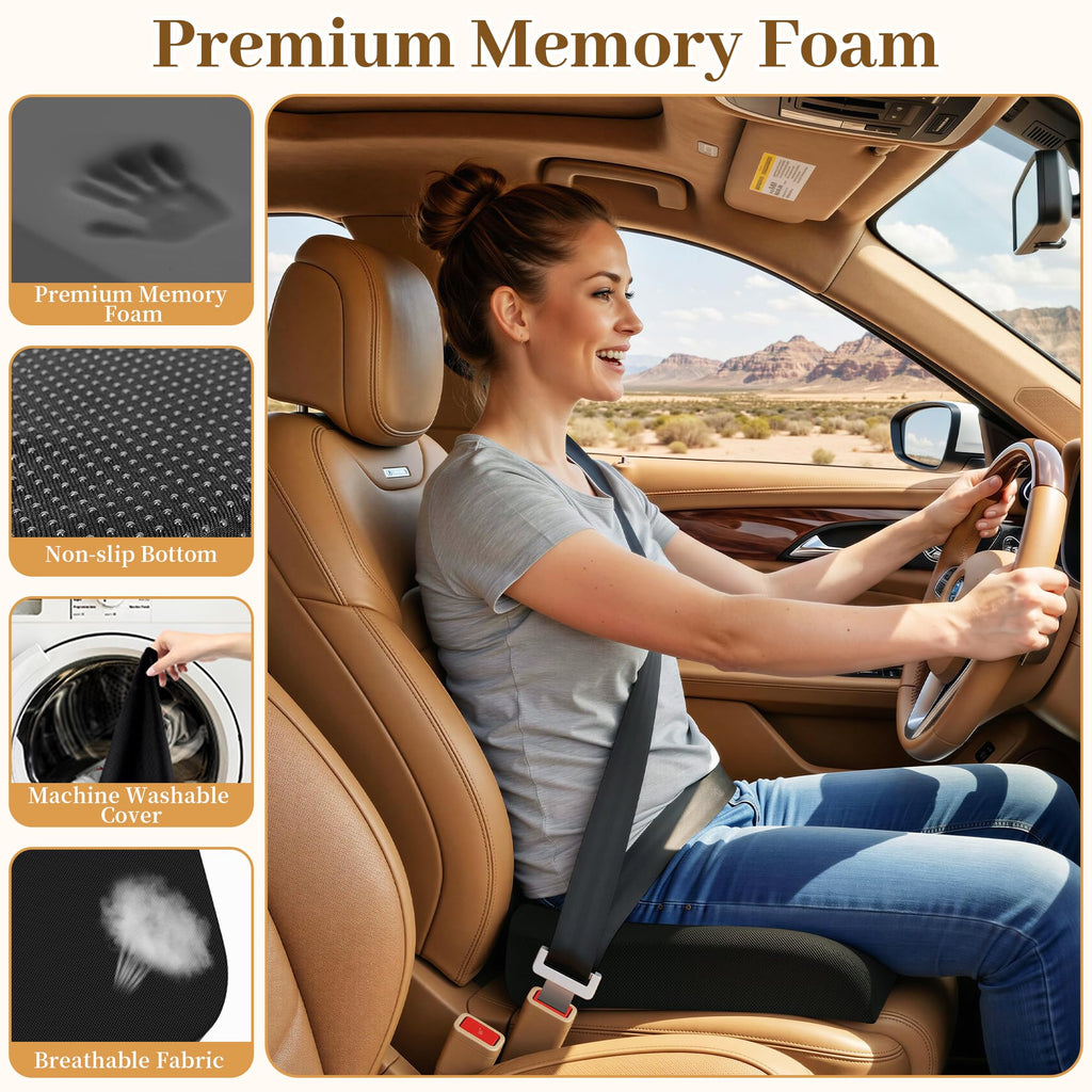 Memory Foam Seat Cushion 3-Inch Black F4659