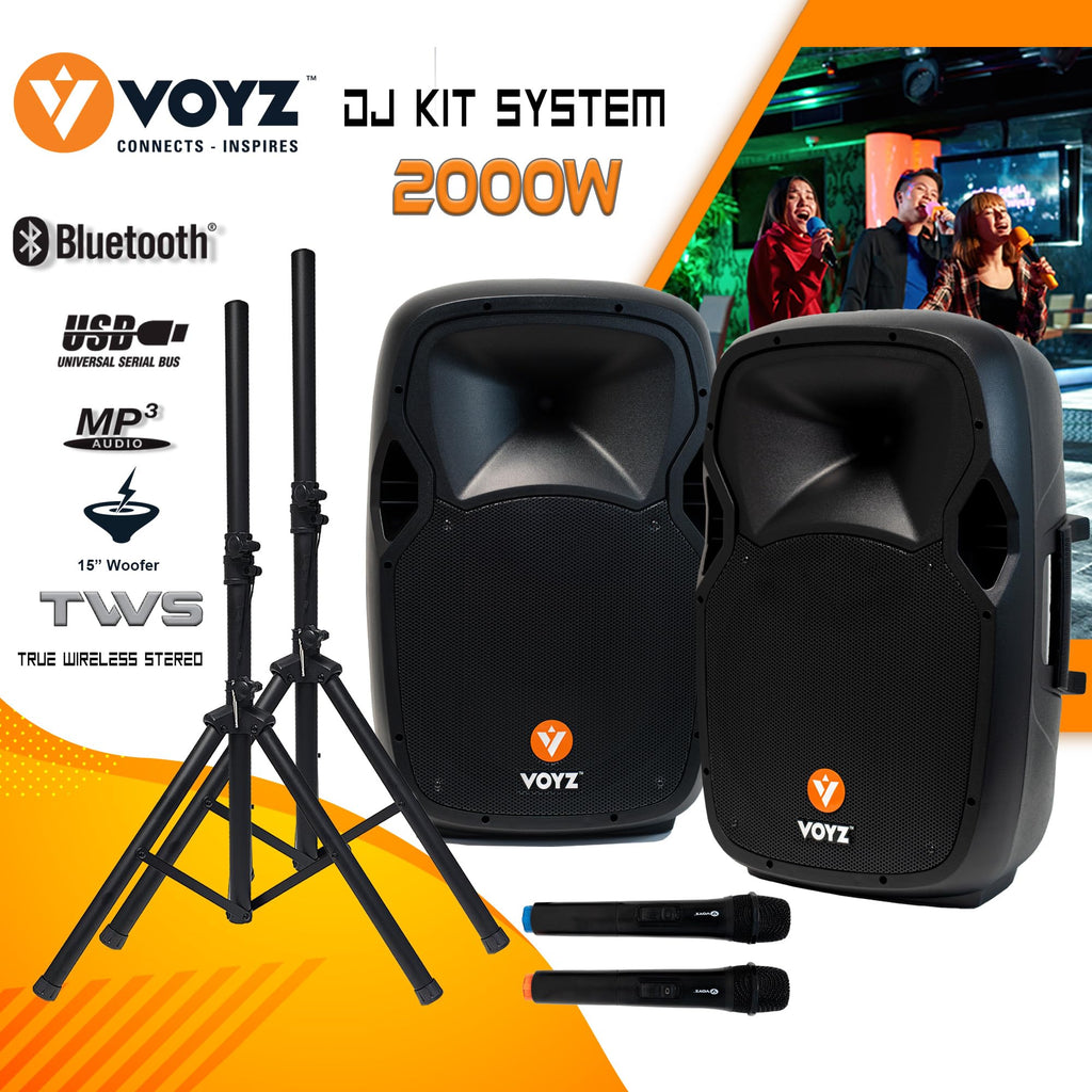15" 2000 Watt 2-Way Powered PA Speaker System R5829