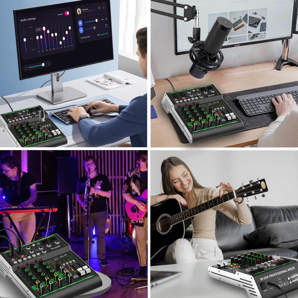 4 Channel Audio Mixer with Bluetooth and USB Q50150