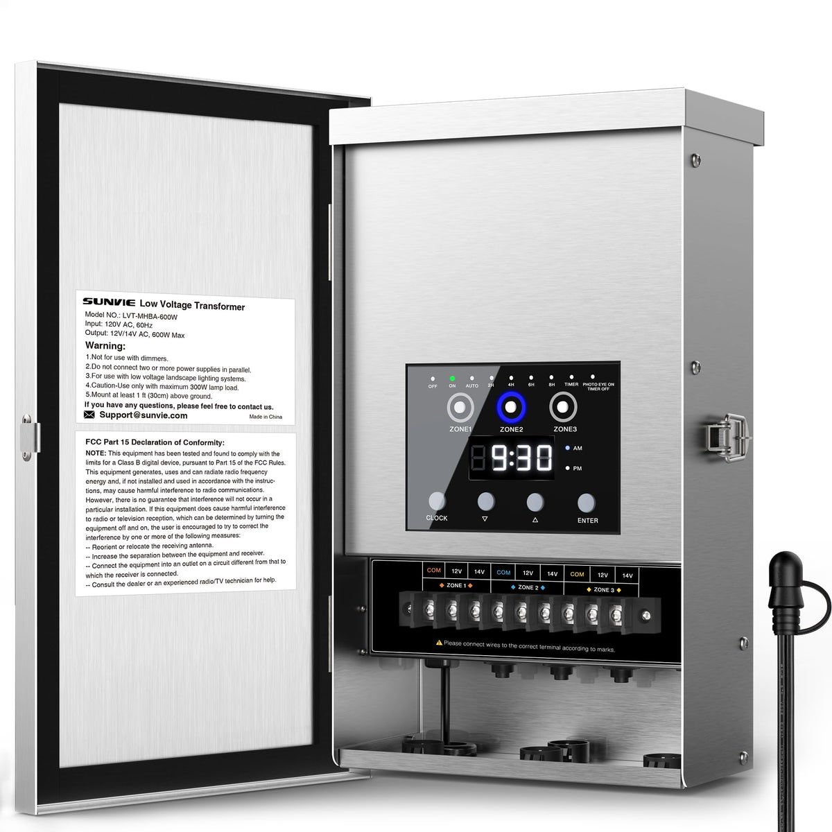 600W Low Voltage Transformer with Photo Sensor & Timer D4570