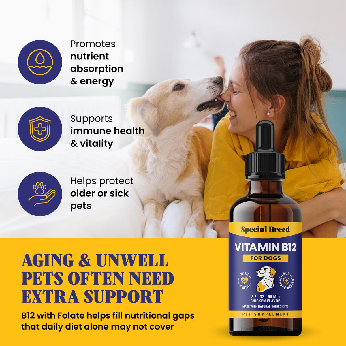 Liquid Vitamin B12 for Dogs, Chicken Flavor, 2 fl oz P926