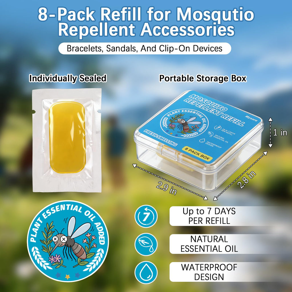 8 Pack DEET Free Mosquito Repellent Refill Pellets with Citronella Peppermint Lemongrass Oils J390298