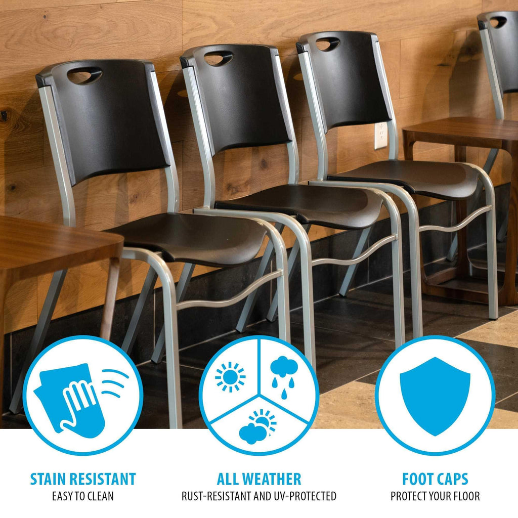 Black Stacking Chair 4-Pack V626