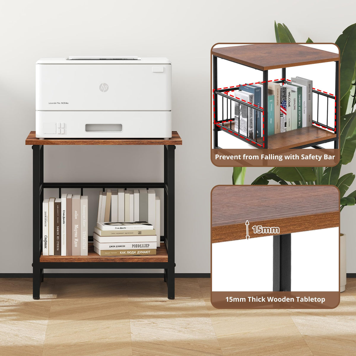 18” Square Side Table with Open Storage Shelf Q1116