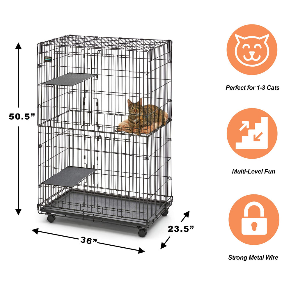 Folding Metal Cat Playpen with 3 Platforms A49709