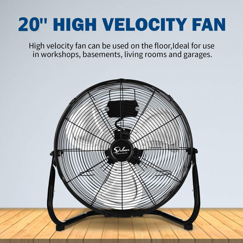 20 Inch 3-Speed High Velocity Metal Industrial Floor Fan Y897402