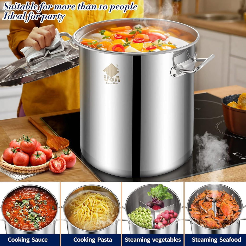 Stainless Steel 40QT Seafood Boil Pot with Basket O9364