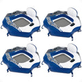 Single Person Inflatable Lounge Tube Chair with Mesh Bottom, Backrest, and Built in Cupholders I804028