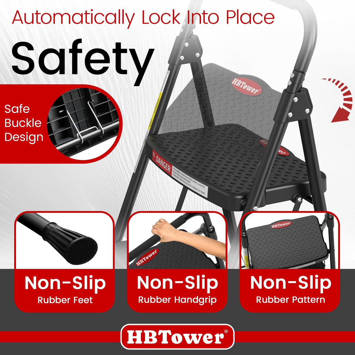 4 Step Ladder Foldable with Wide Anti-Slip Pedal I7424
