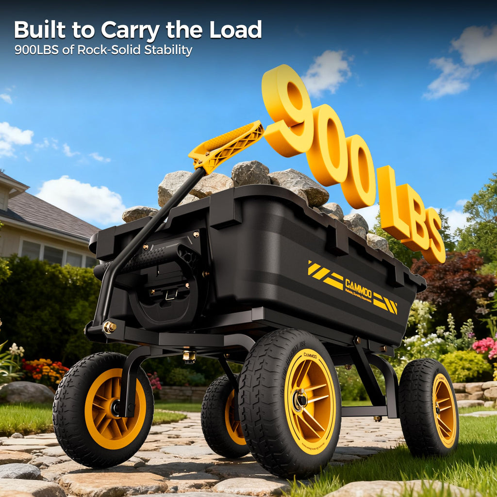 10-in No-Flat Tires Garden Dump Cart Wheelbarrow X40736