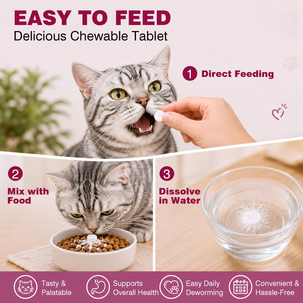 Broad-Spectrum Dewormer for Cats and Kittens, 12 Tablets K331936