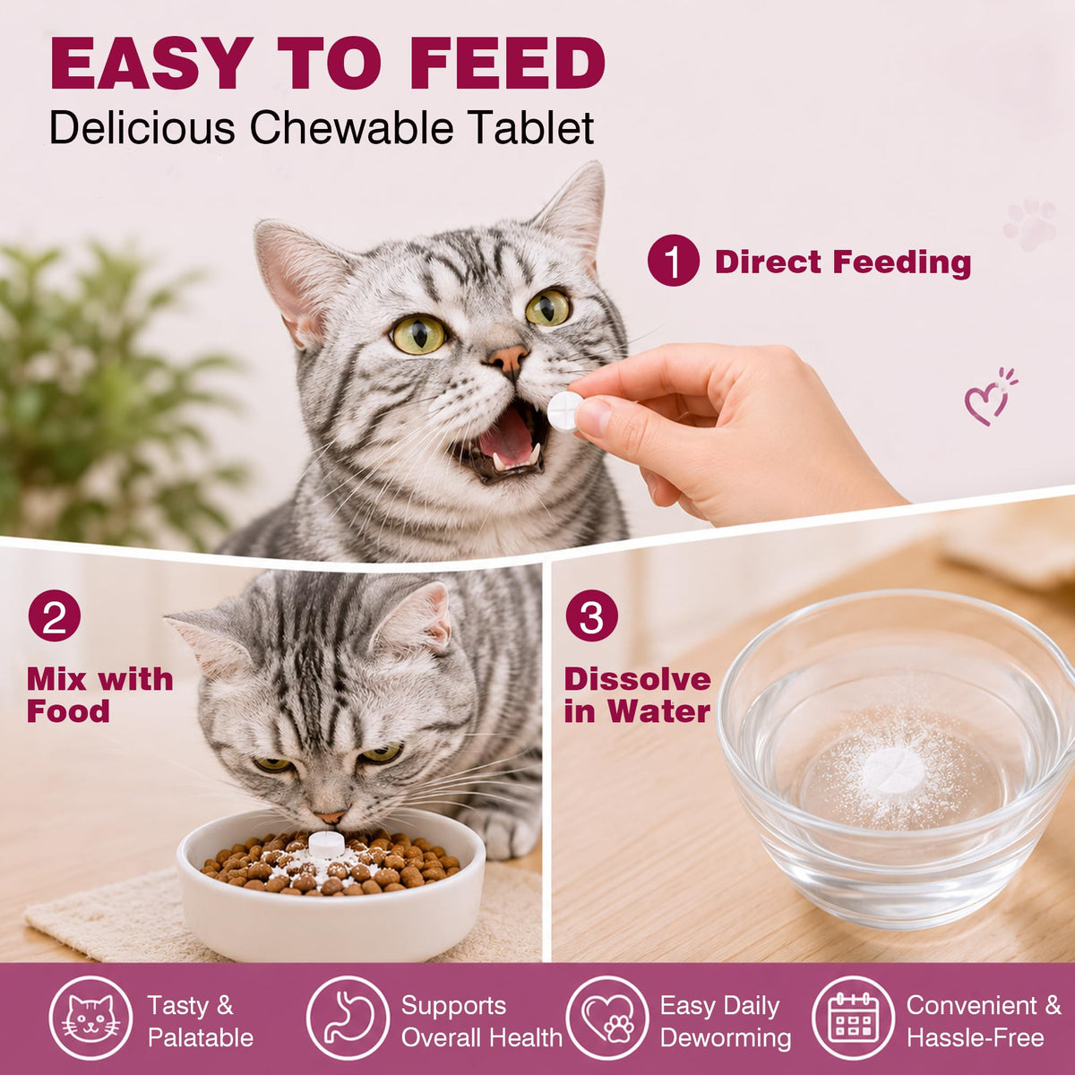 Broad-Spectrum Dewormer for Cats and Kittens, 12 Tablets K331936