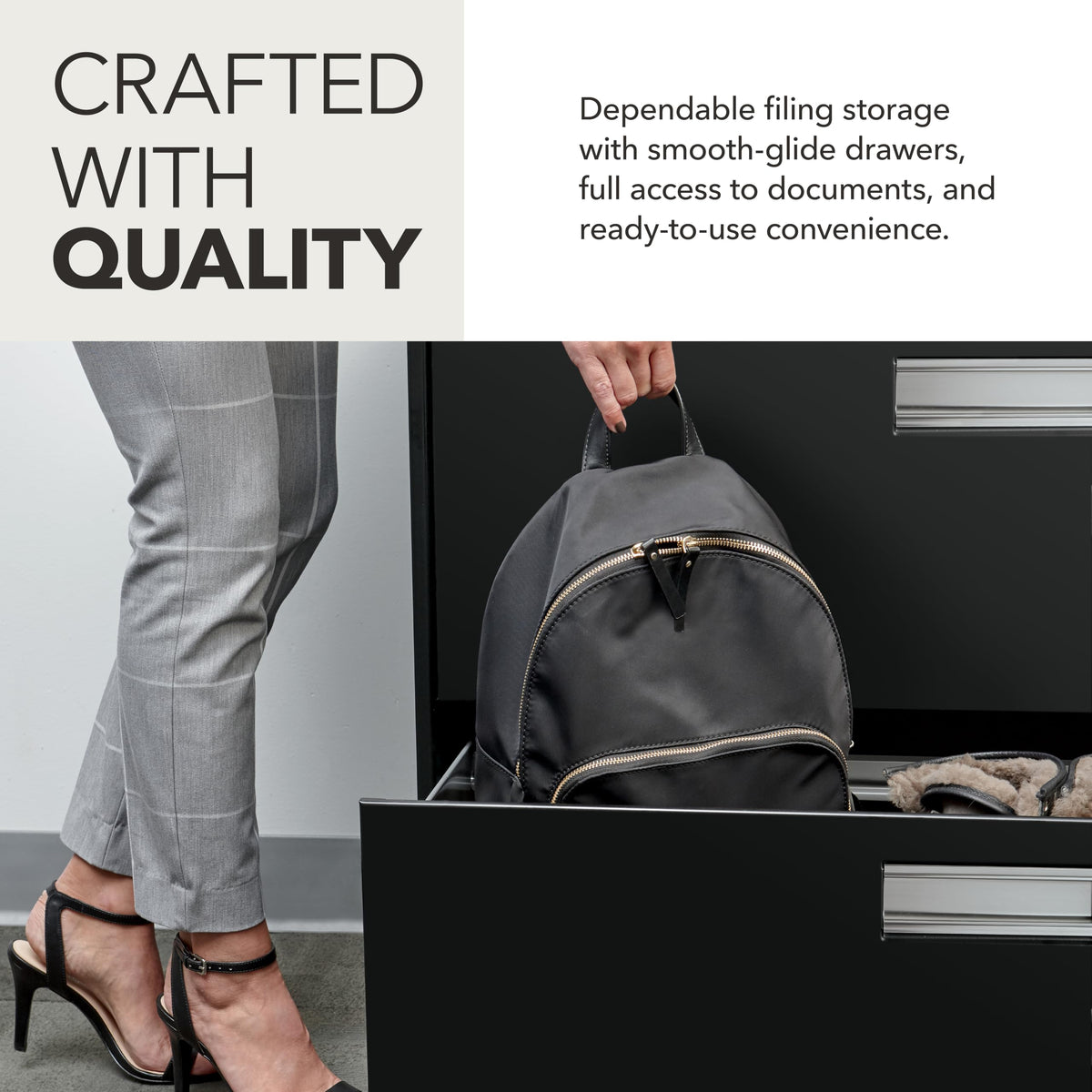Black 4 Drawer File Cabinet C7747