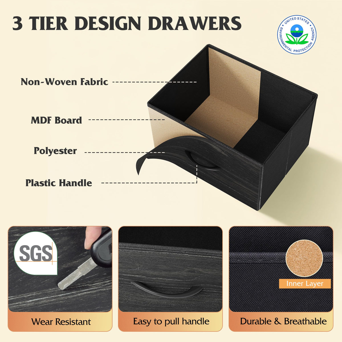 Black 9 Drawer Wood Dresser TV Stand V485485