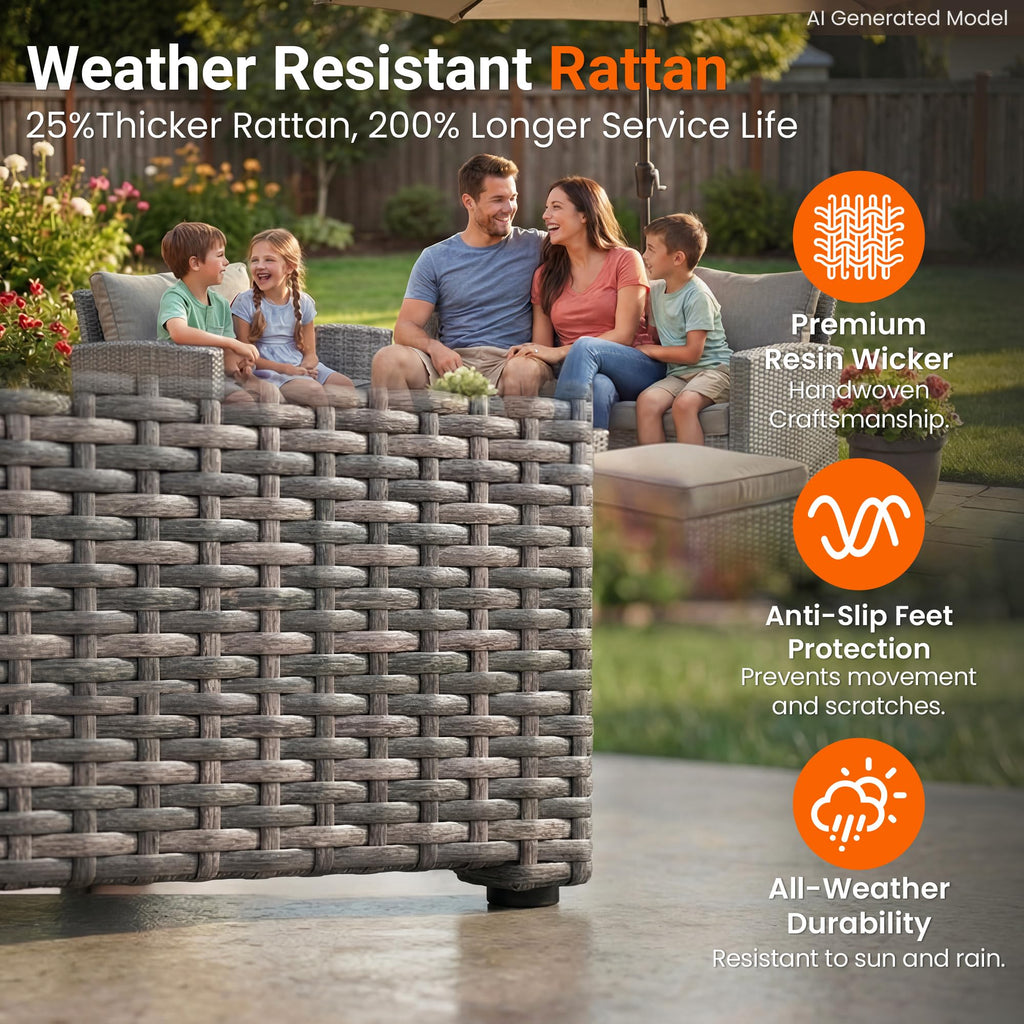4 Piece Outdoor Wicker Patio Furniture Set O394