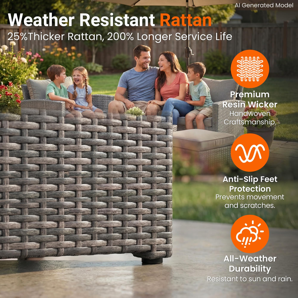 4 Piece Outdoor Wicker Patio Furniture Set O394