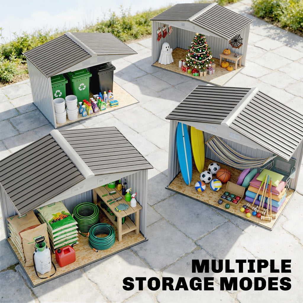 7' x 4' Metal Outdoor Storage Shed U7564
