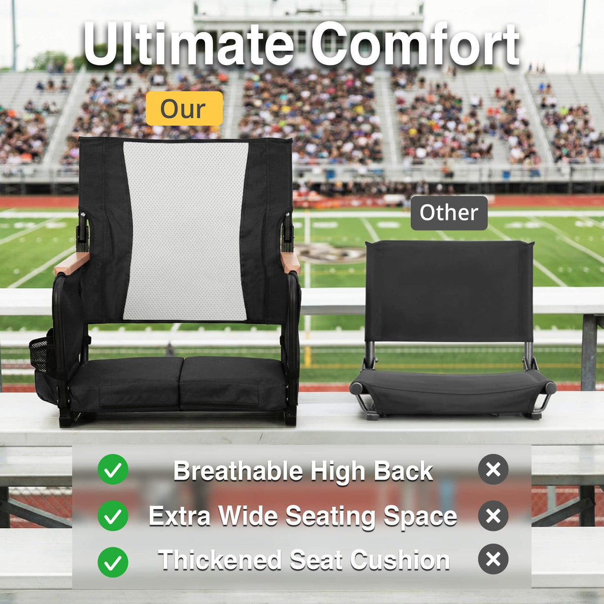High Back Stadium Seats with Back Support W892
