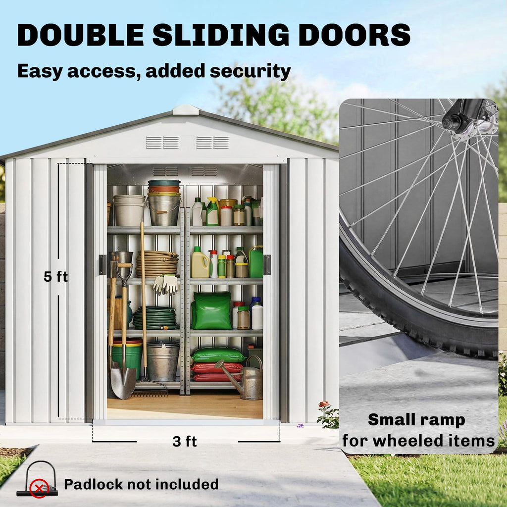 7' x 4' Metal Outdoor Storage Shed U7564