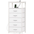 White 5 Drawer Dresser with Charging Station M791754