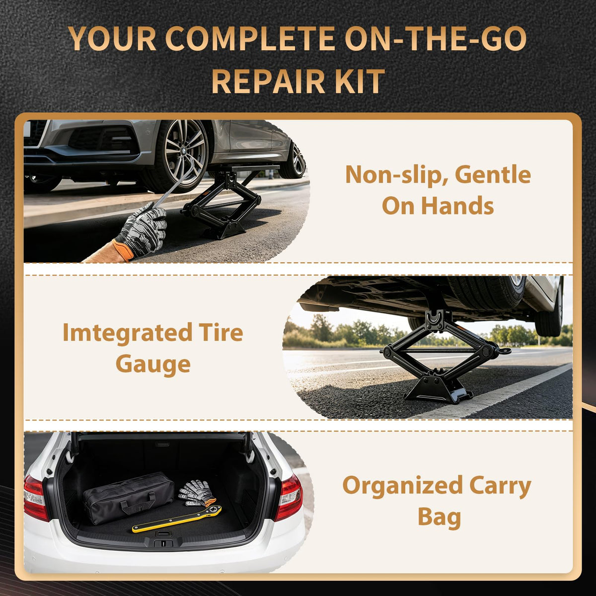 3-Ton Scissor Jack Kit with Ratchet Wrench C581029