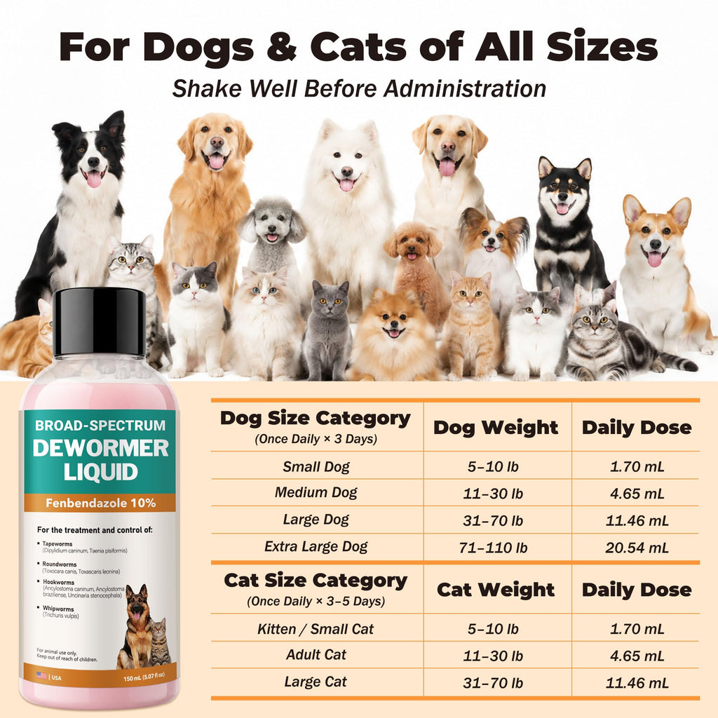 Fenbendazole Liquid 10% Dewormer 150ml A293
