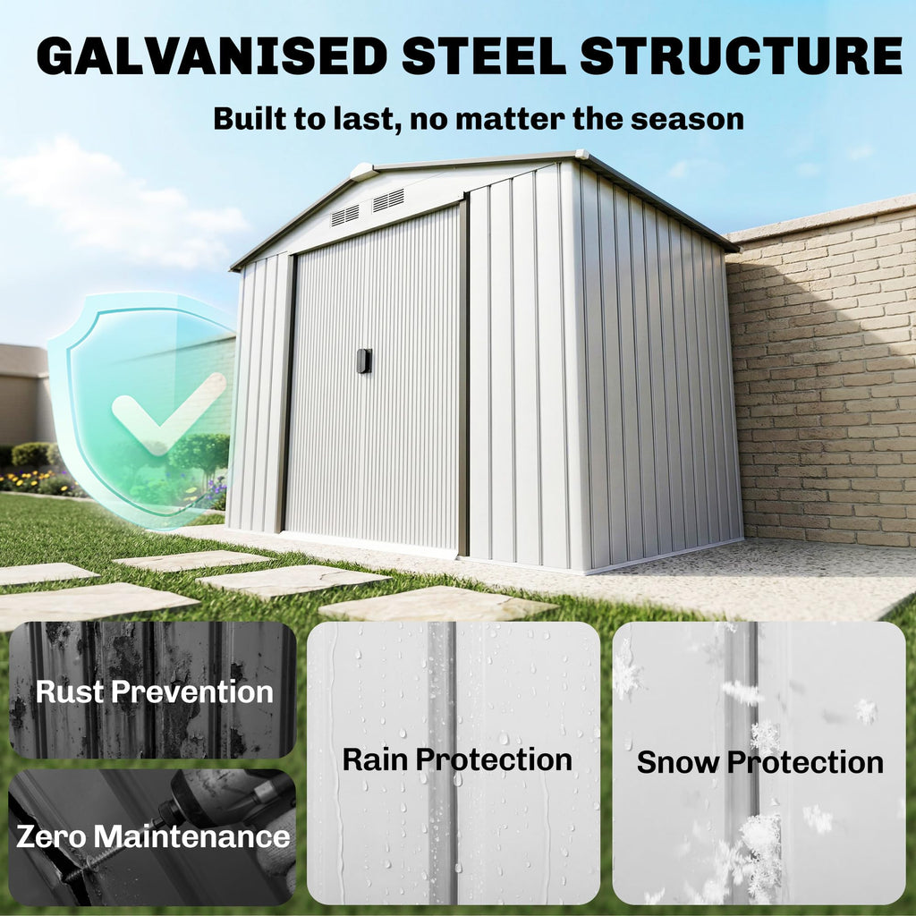7' x 4' Metal Outdoor Storage Shed U7564