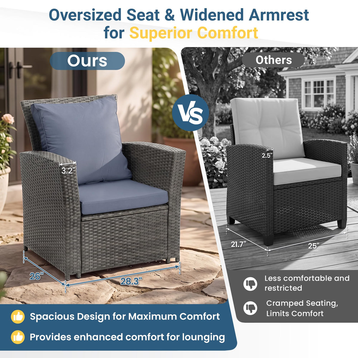 4 Piece Outdoor Wicker Patio Furniture Set O394