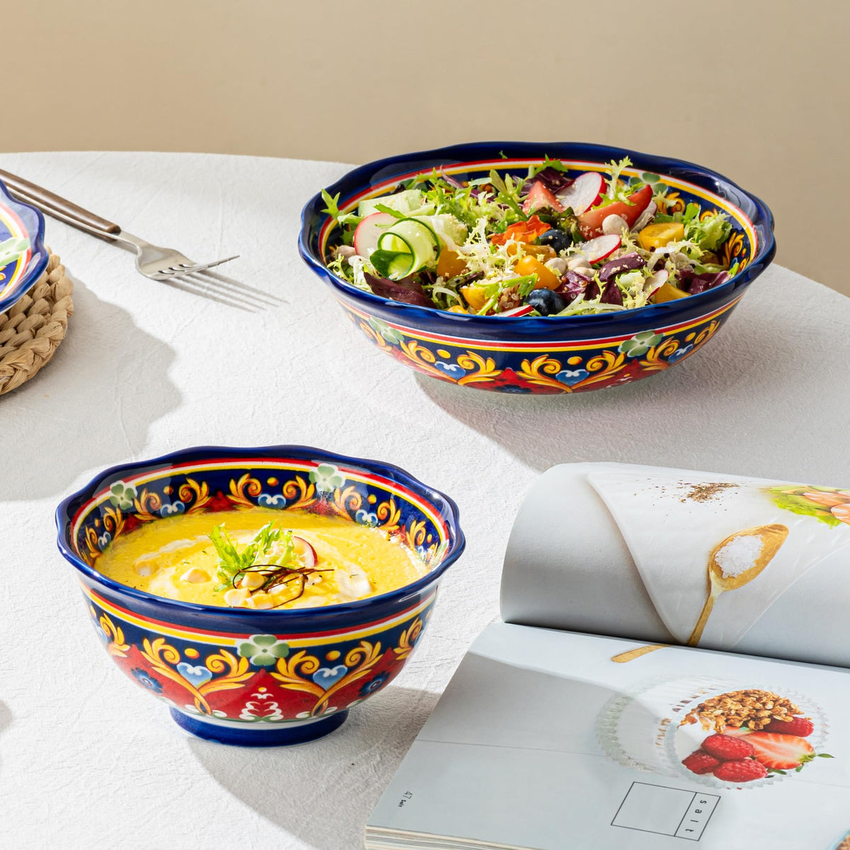 Ceramic Pasta Bowls Set, 27 oz Set of 4 D54856
