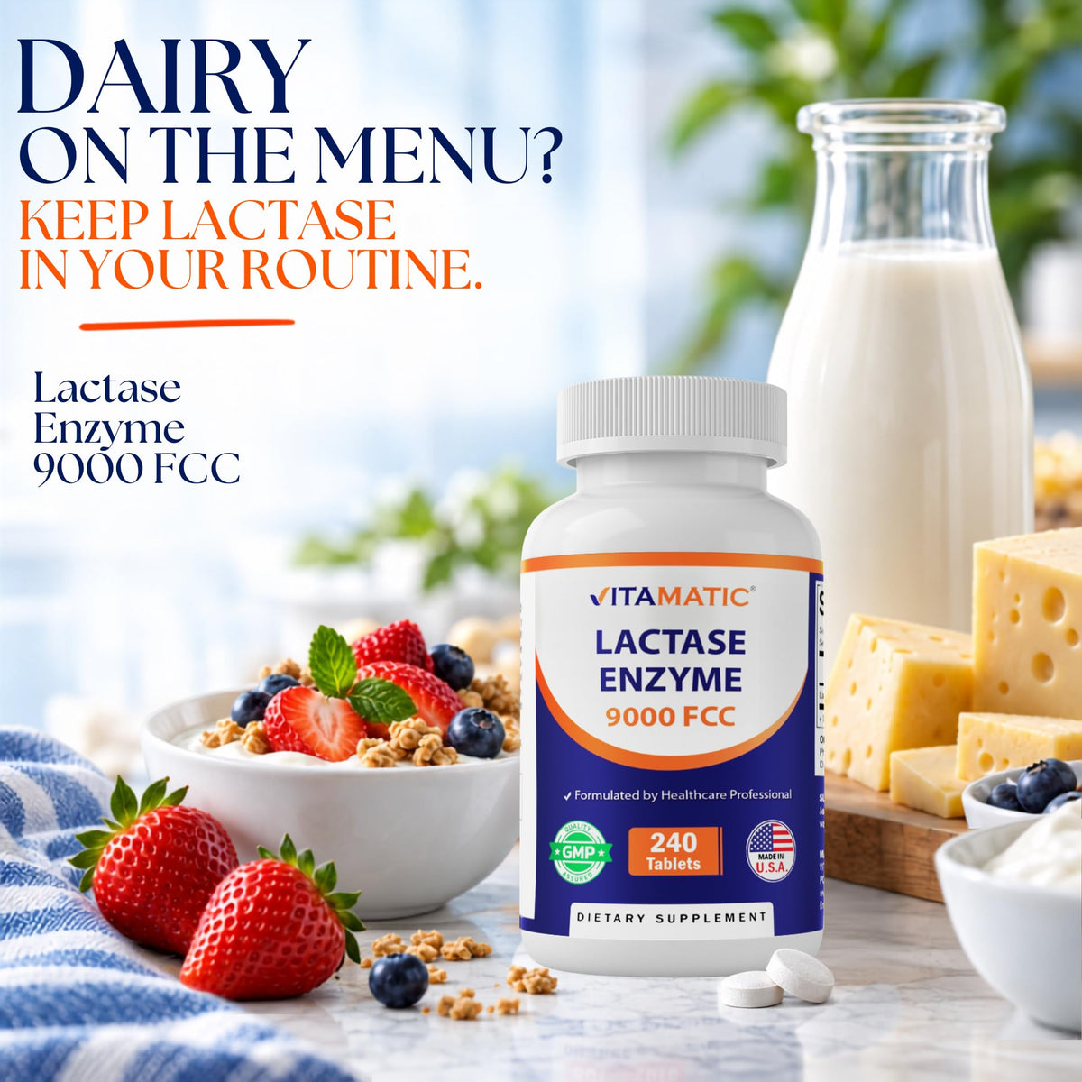 Lactase Enzyme 9000 FCC 240 Tablets 2 Pack R667966