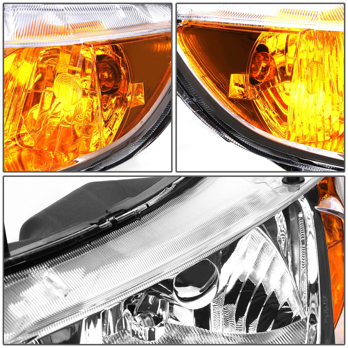 Headlights Assembly Chrome Amber Q817628