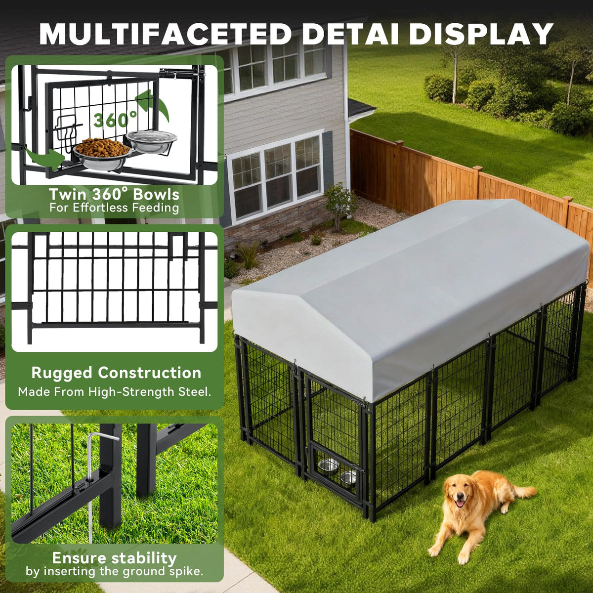 8x4x5FT Outdoor Dog Kennel S4575