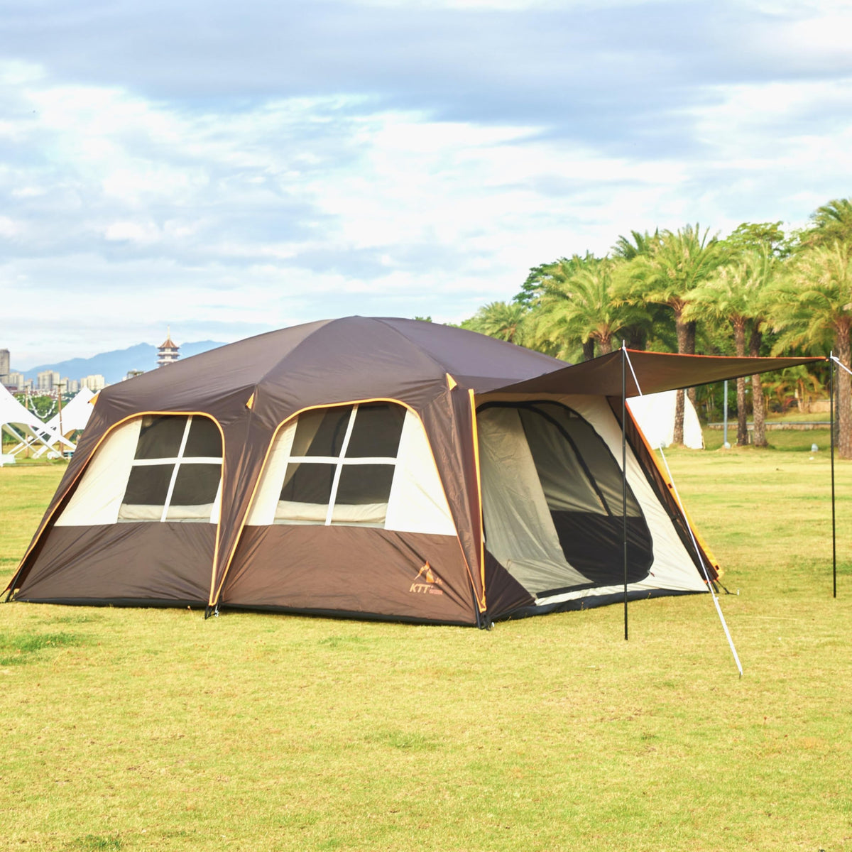 Extra Large 12-14 Person 2 Room Waterproof Double Layer Cabin Tent S433