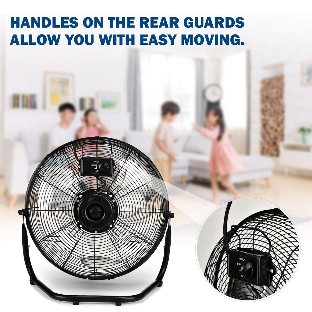 20 Inch 3-Speed High Velocity Metal Industrial Floor Fan Y897402