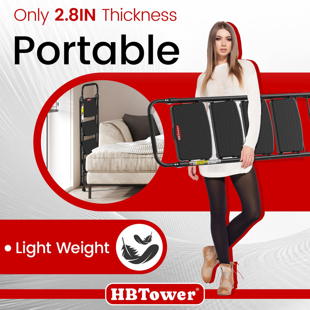 4 Step Ladder Foldable with Wide Anti-Slip Pedal I7424