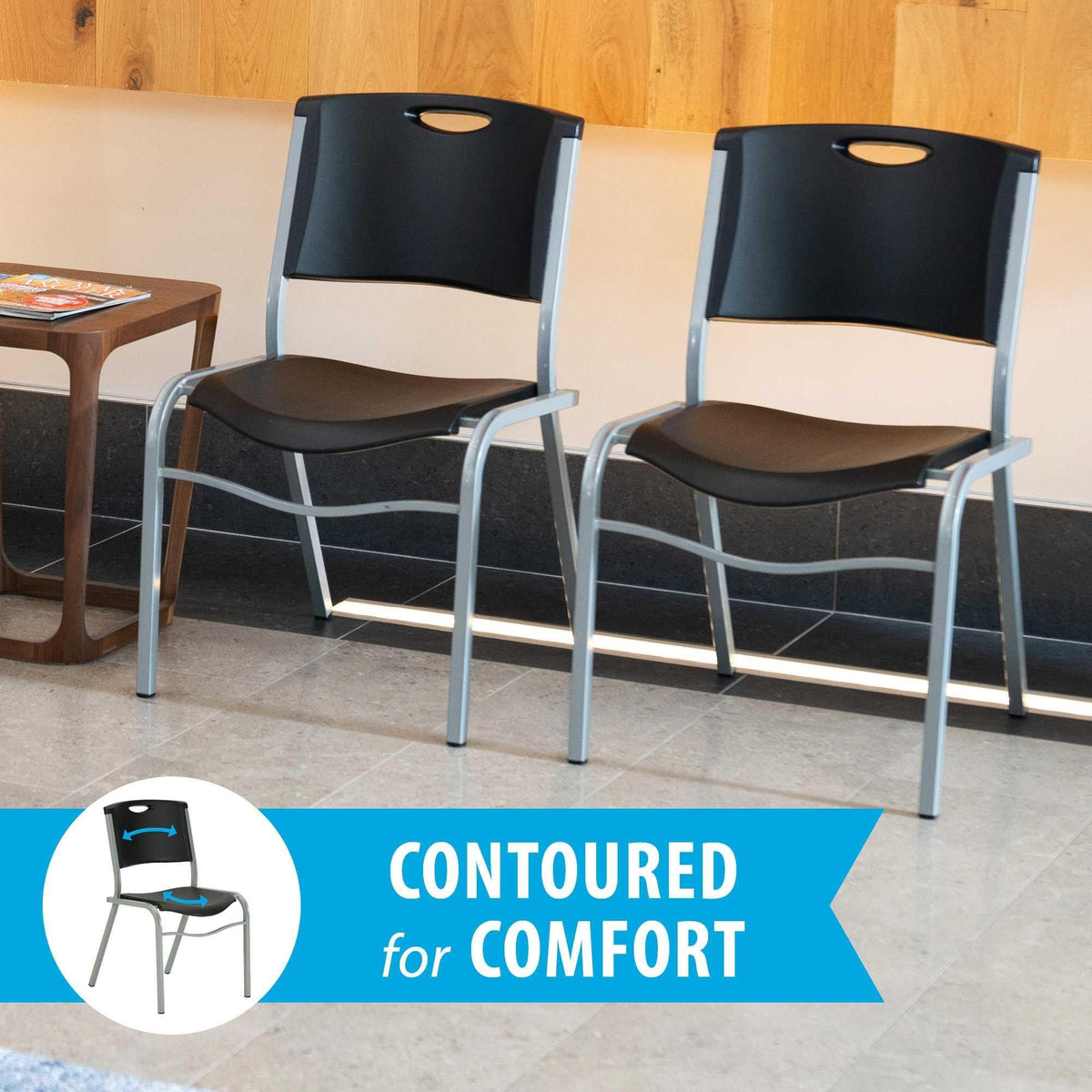 Black Stacking Chair 4-Pack V626
