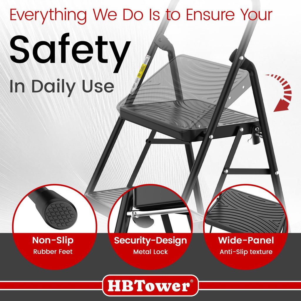 2 Step Ladder with Anti-Slip Pedal Q89338