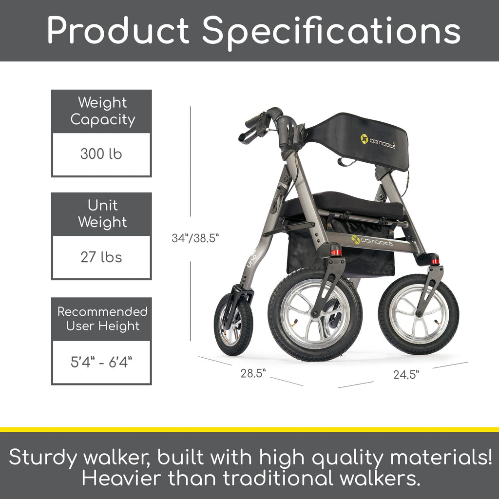 All Terrain Rolling Walker with Pneumatic Tires H3794