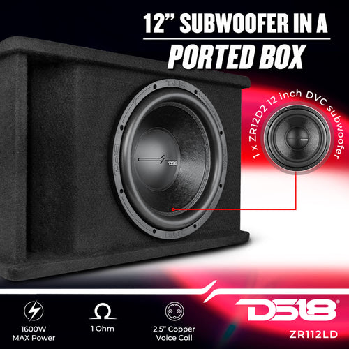 12" Single Subwoofer Loaded Enclosure Ported Box W8134
