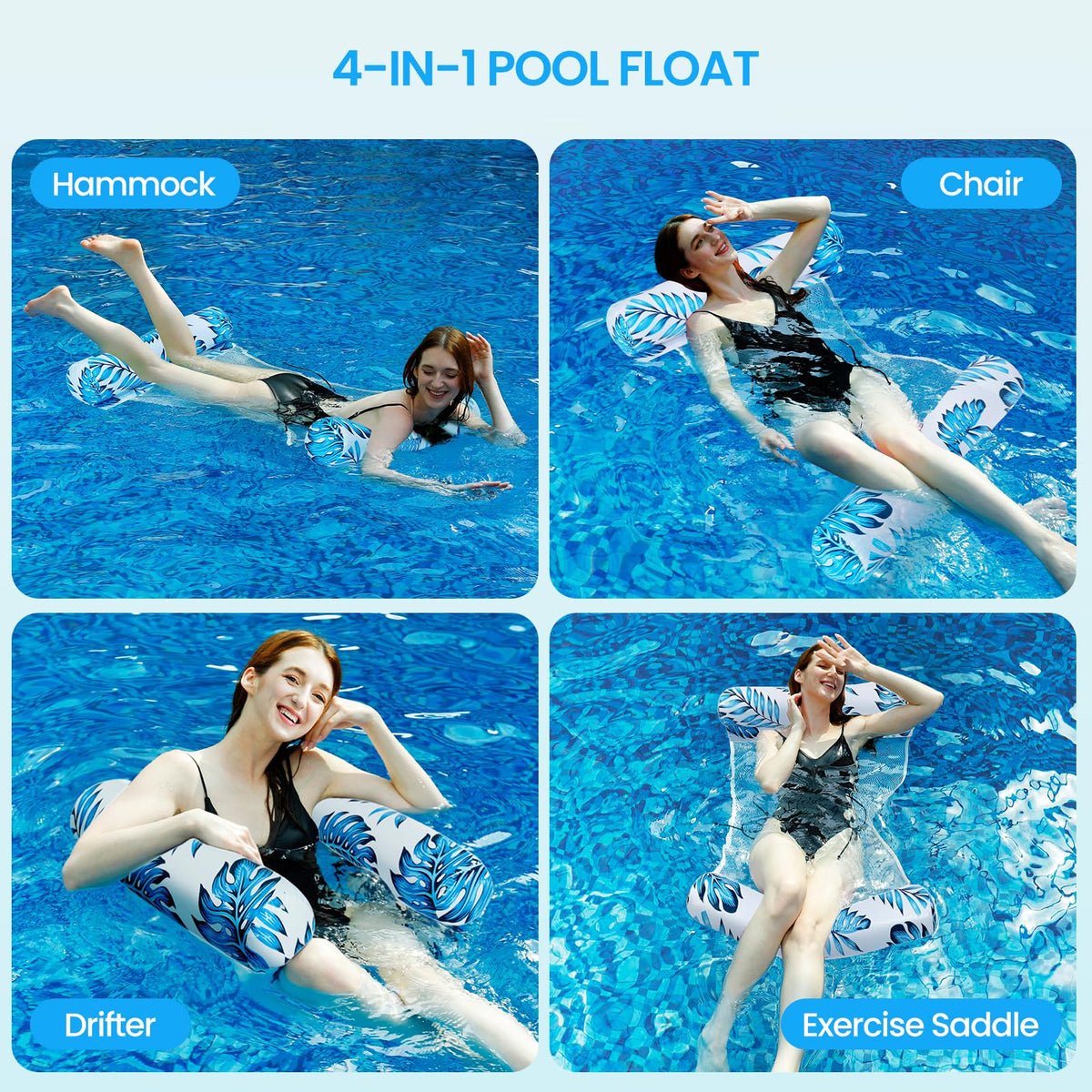 3/5/8 Pack 4-in-1 XL Pool Hammock Float W56056
