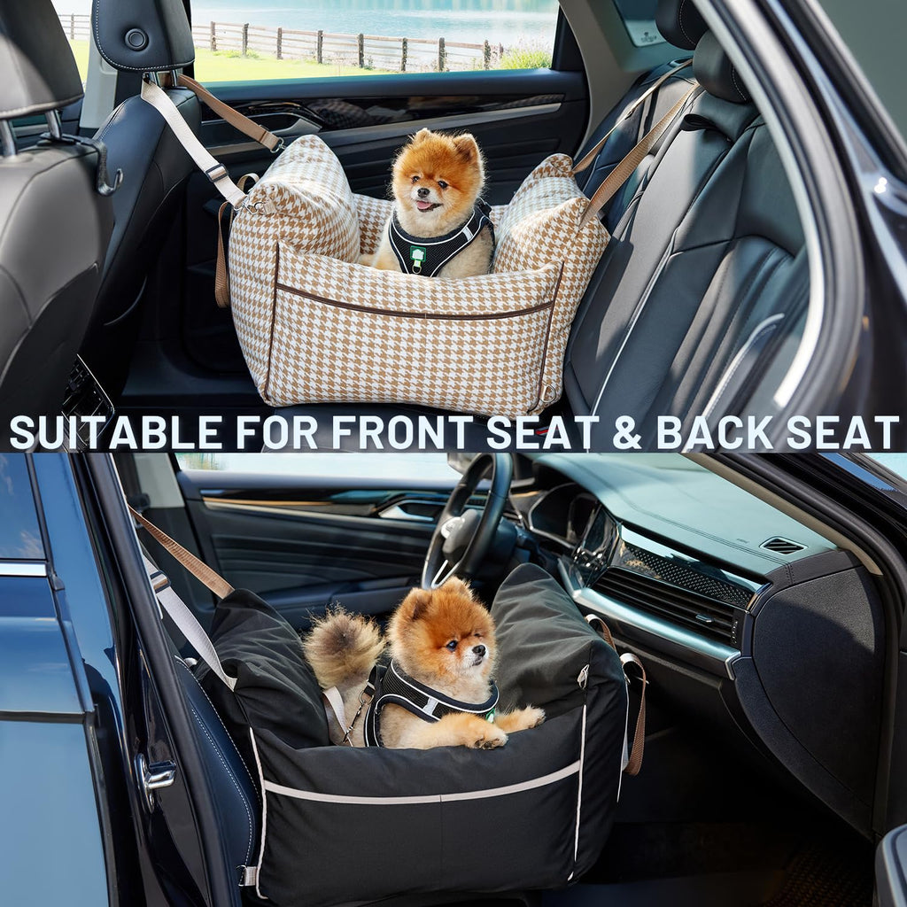 Waterproof Dog Car Seat with Safety Leash, Black E80647