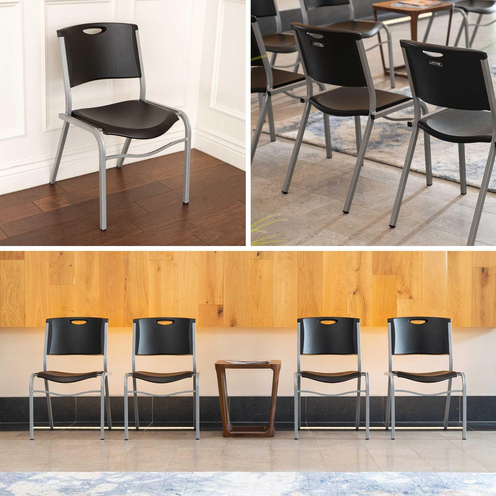 Black Stacking Chair 4-Pack V626