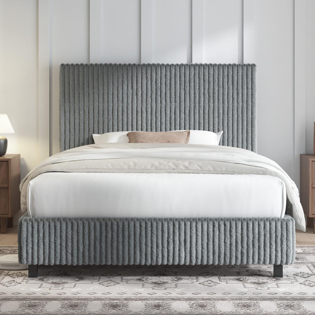 Upholstered Bed Frame with Headboard O394669