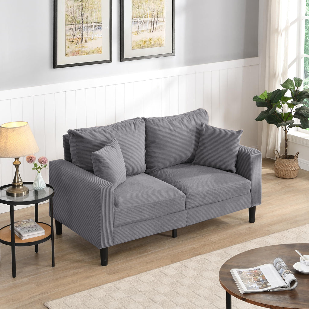 Light Gray Upholstered 2 Seat Loveseat Sofa D686365