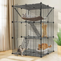 3-Tier Metal Wire Cat Cage with Hammock Y37869