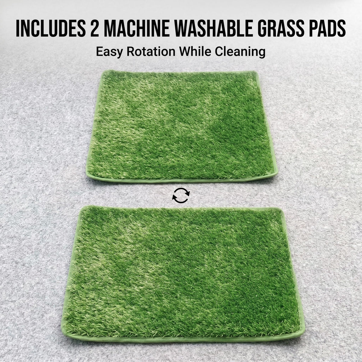 Dog Grass Pad with Tray, 2 Washable Grass Pads H8576