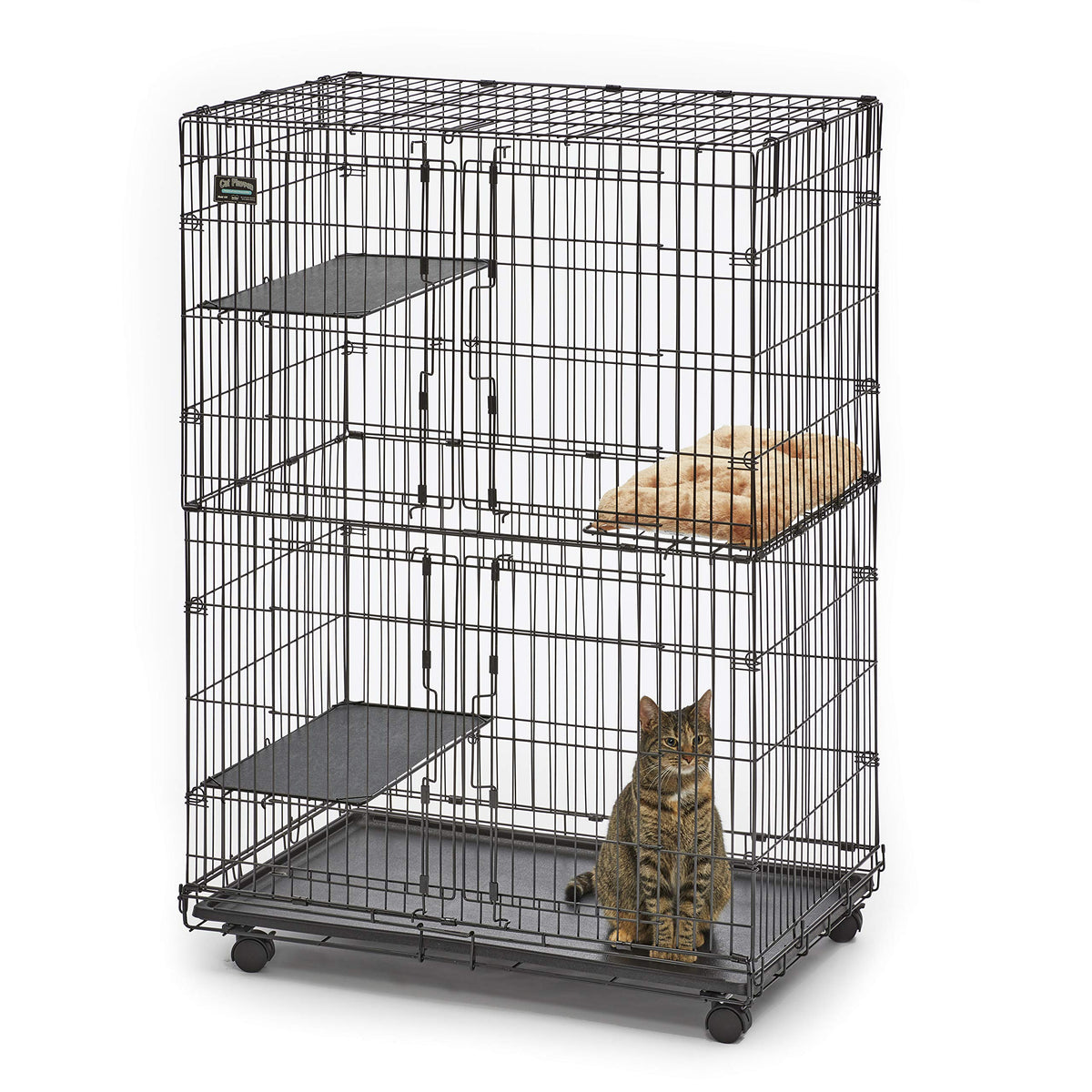 Folding Metal Cat Playpen with 3 Platforms A49709