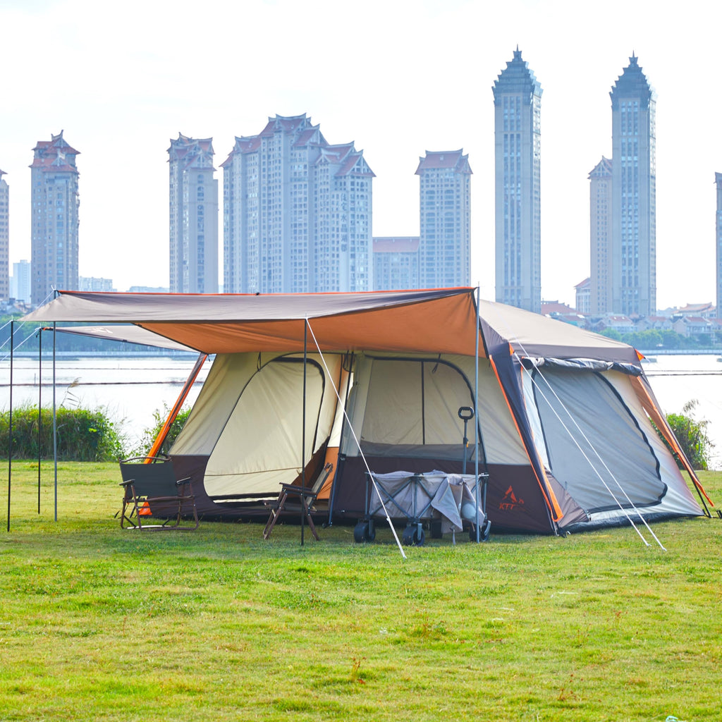 Extra Large 12-14 Person 2 Room Waterproof Double Layer Cabin Tent S433